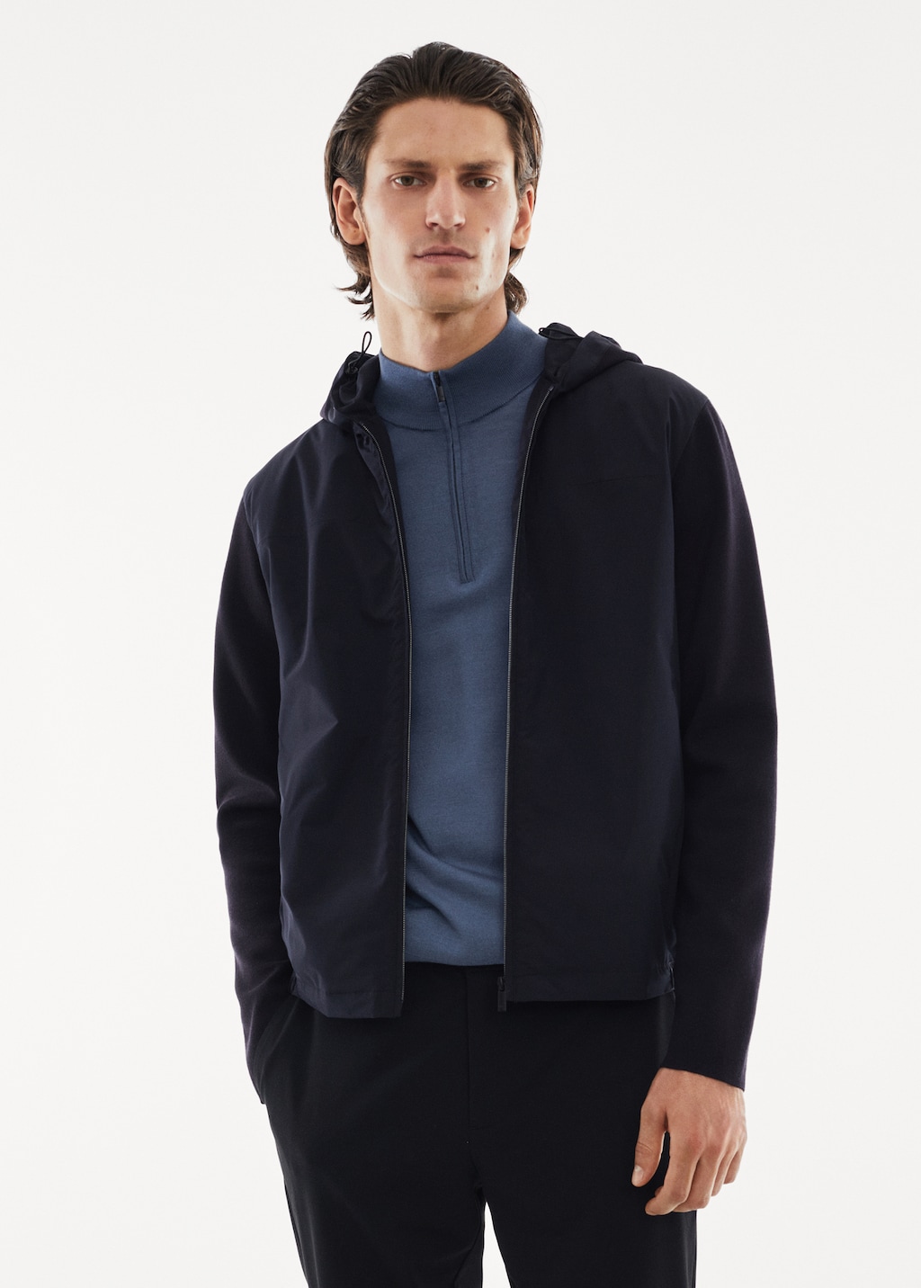 Sweatshirt van een gecombineerde stretch stof - Middenvlak