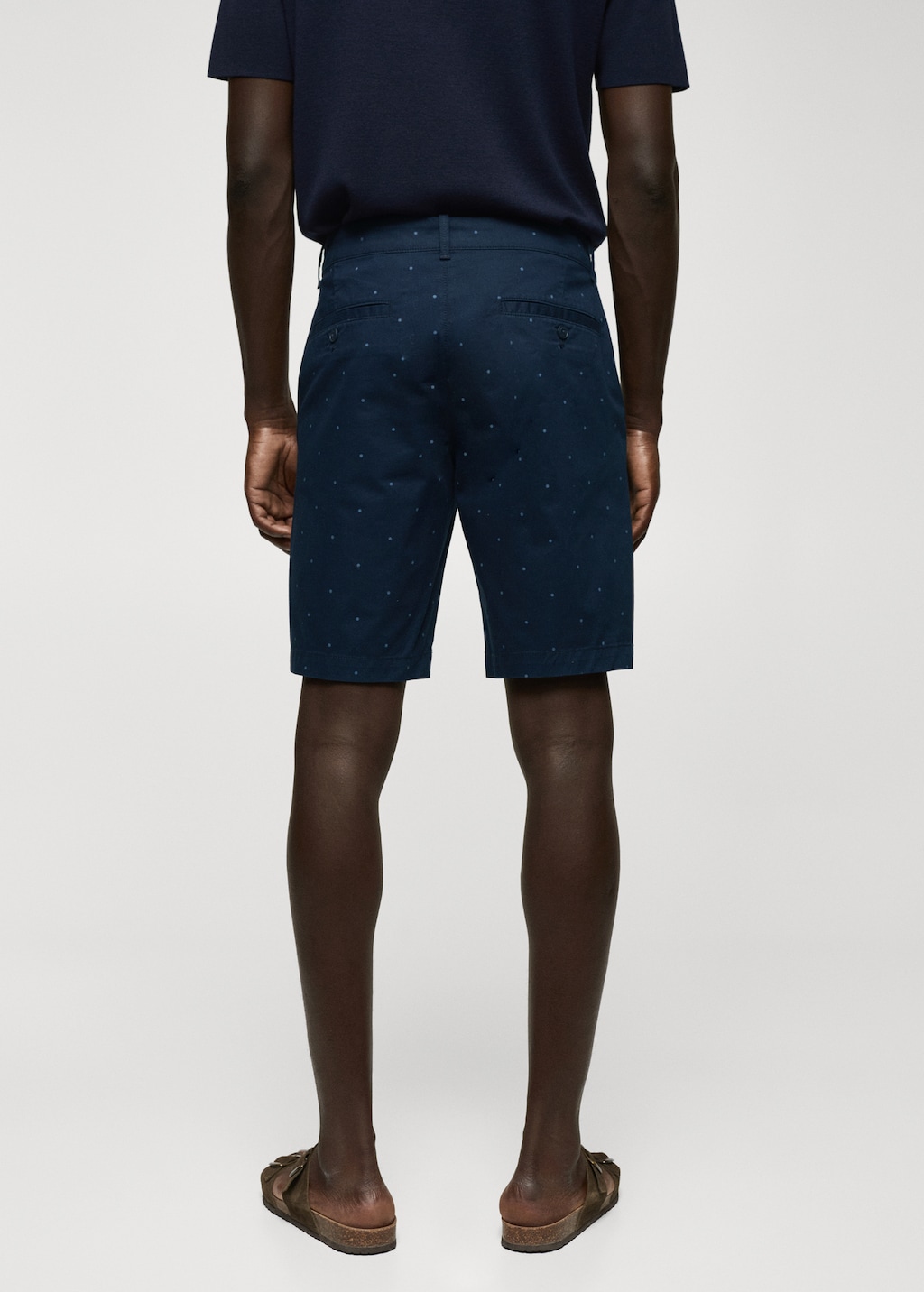 Slim-fit cotton micro-print bermuda shorts - Reverse of the article