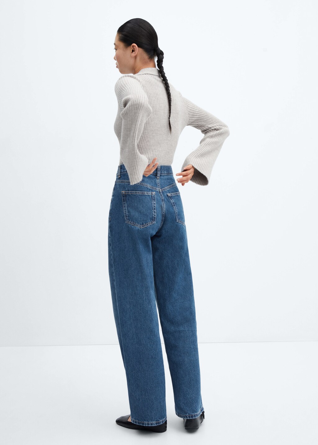 Low waist wideleg jeans - Reverse of the article