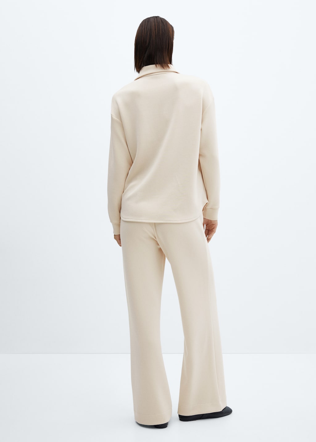 Wideleg trousers with elastic waist - Reverse of the article