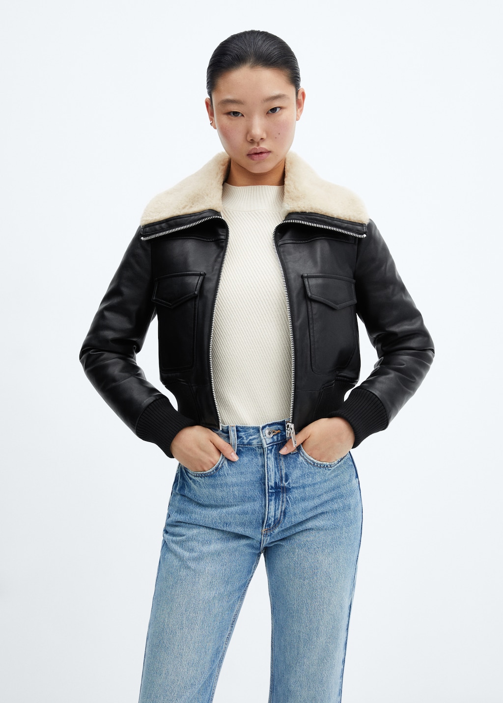 Blouson bomber double face - Plan moyen