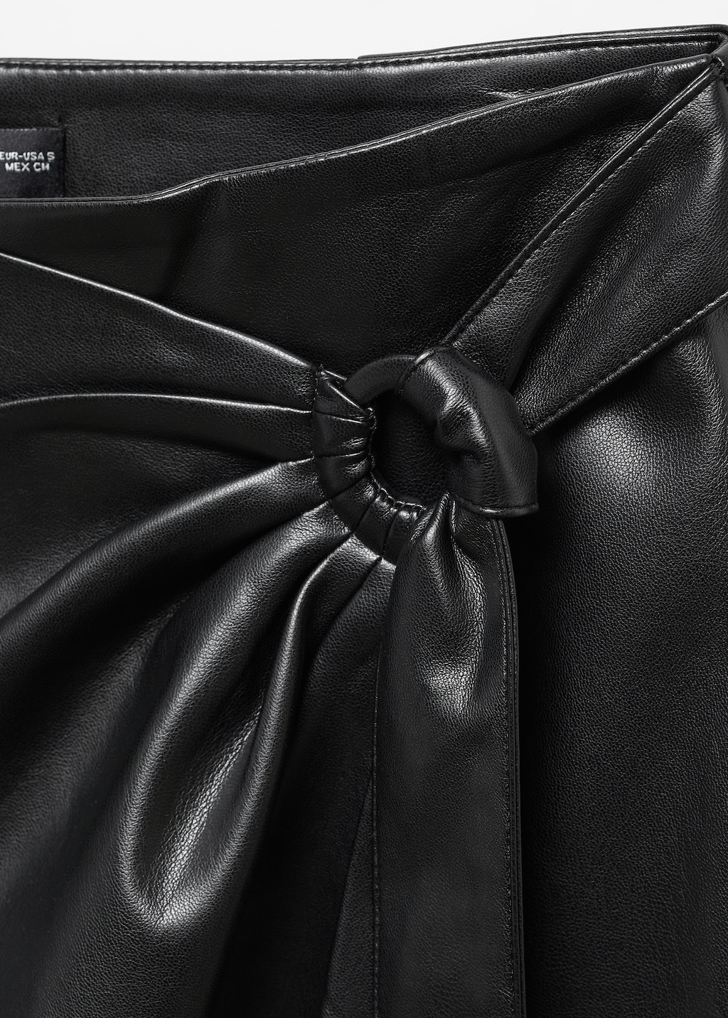 Draped leather-effect midi-skirt - Details of the article 8