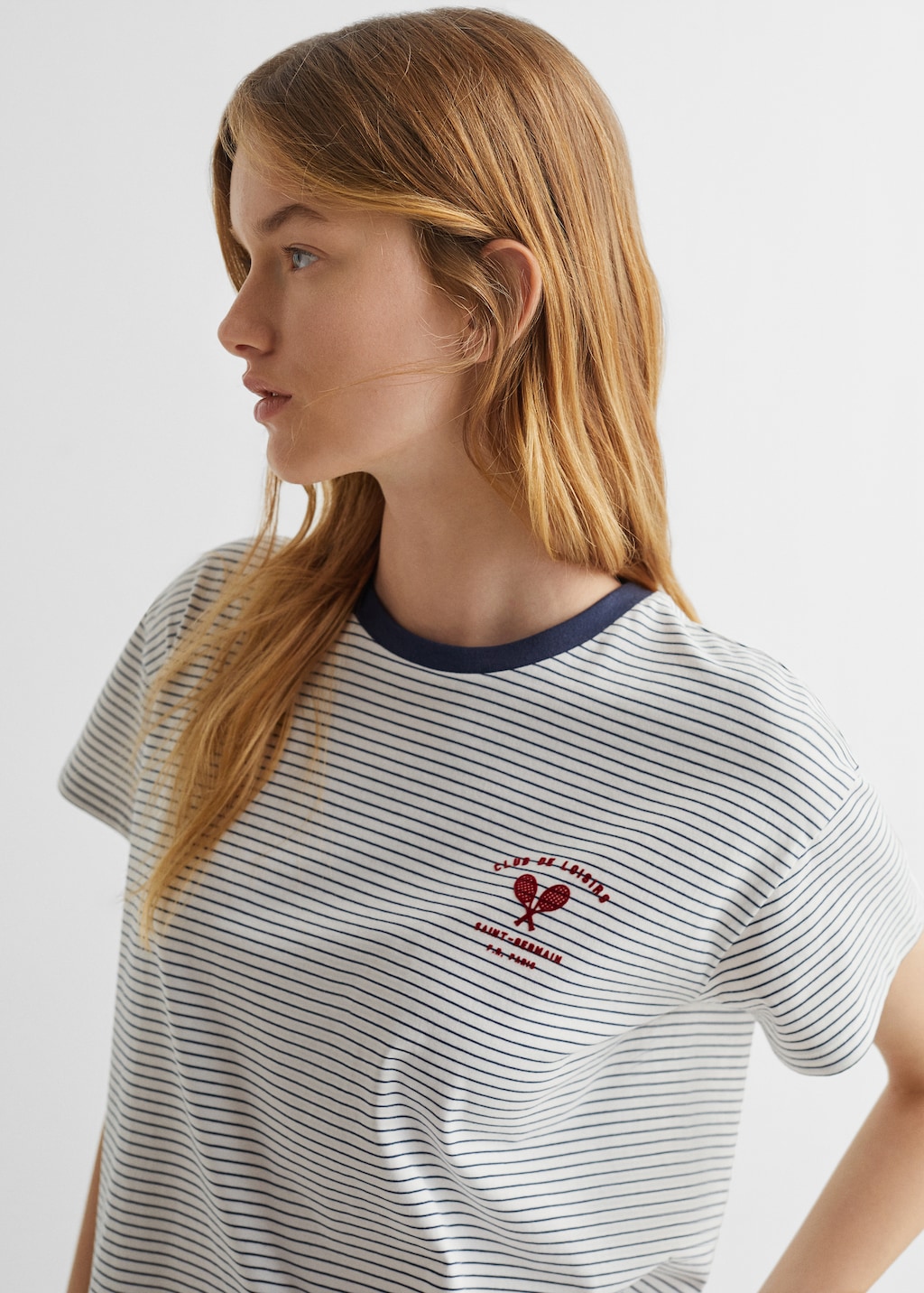 Striped cotton T-shirt - Details of the article 1