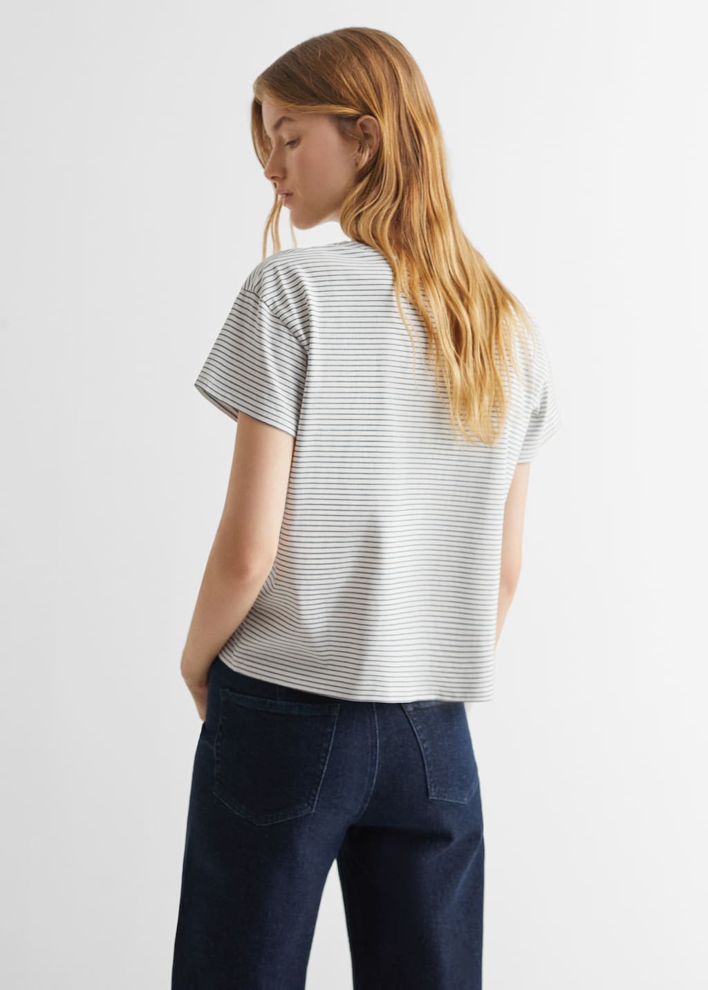 Striped cotton T-shirt - Reverse of the article