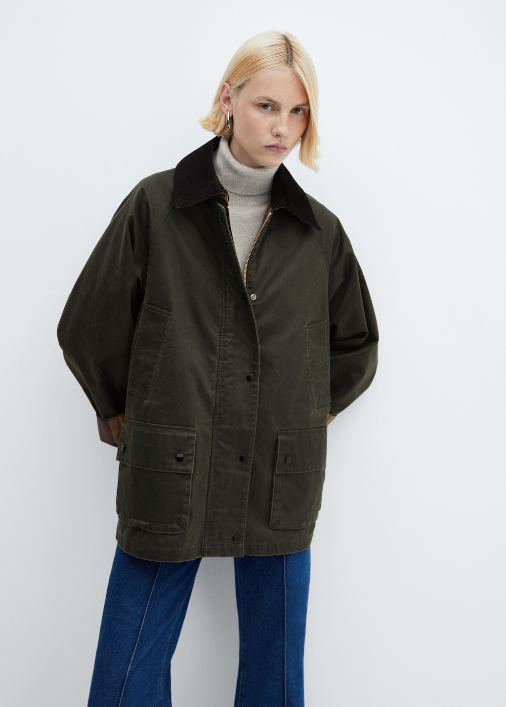 Waxed-effect parka - Medium plane