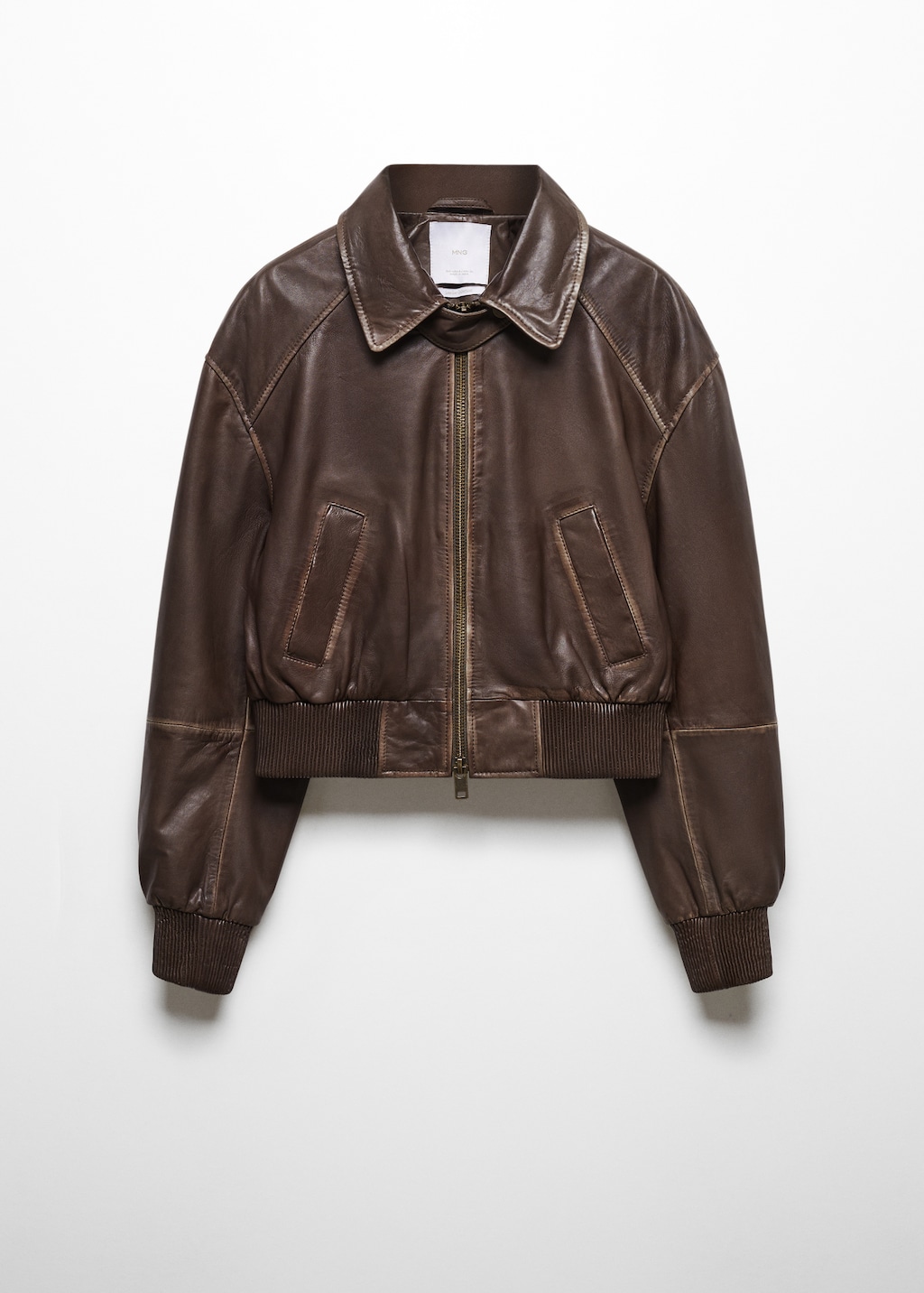 Brown Leather good Bomber Jacket