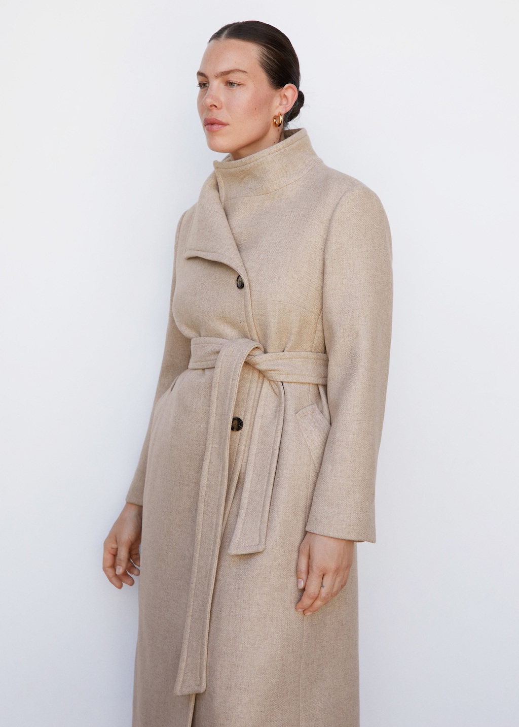 Belted Manteco wool coat