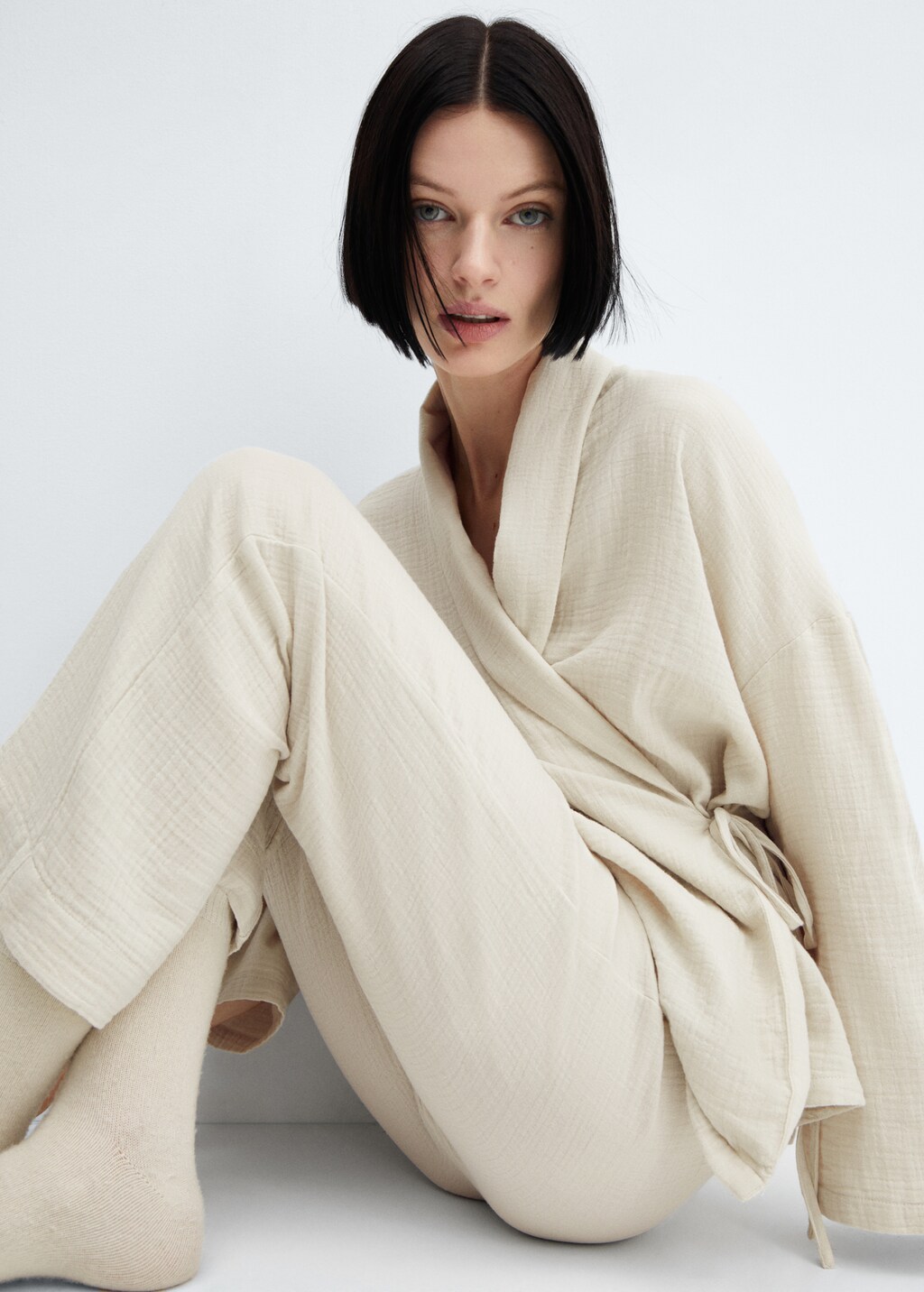 Cotton gauze pyjama shirt - Details of the article 2