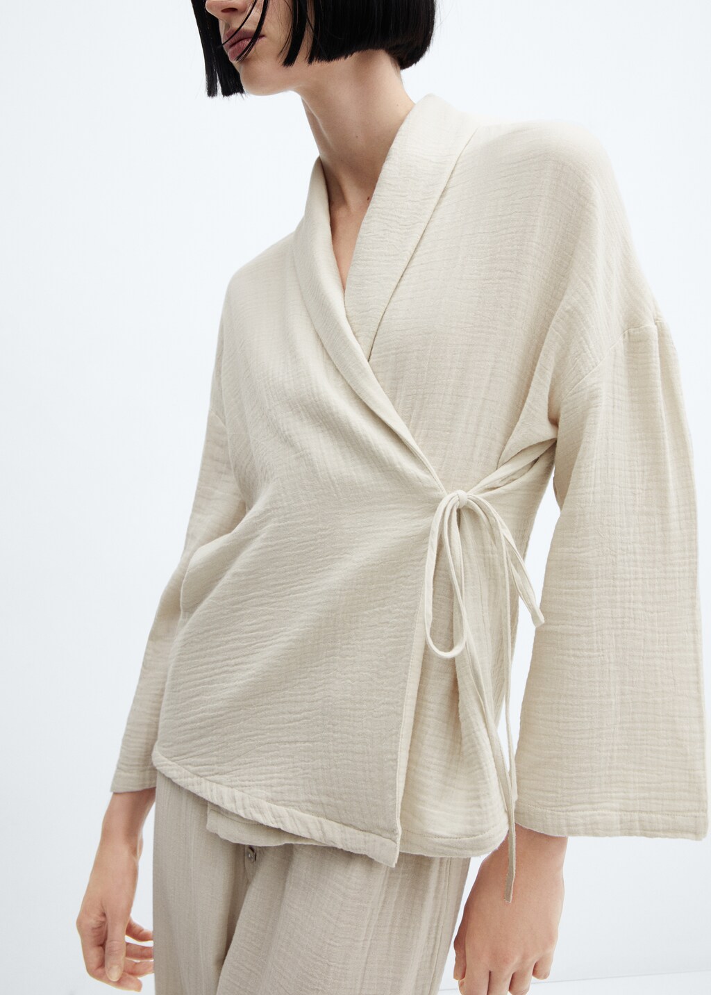 Cotton gauze pyjama shirt - Details of the article 6