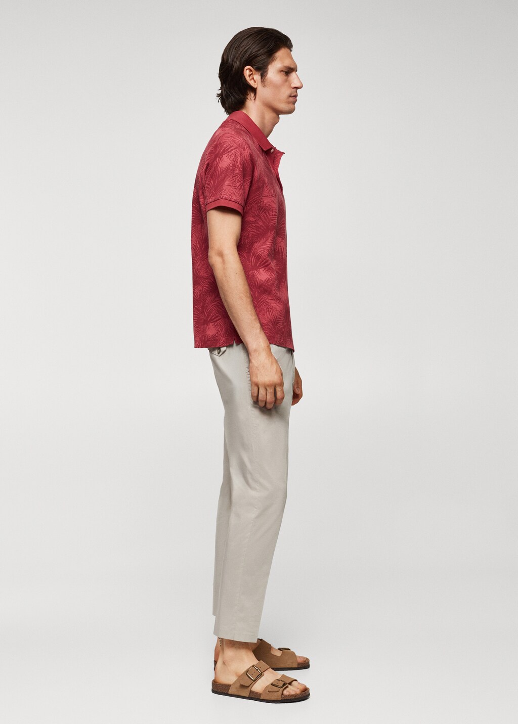 Palm print polo shirt - Details of the article 2