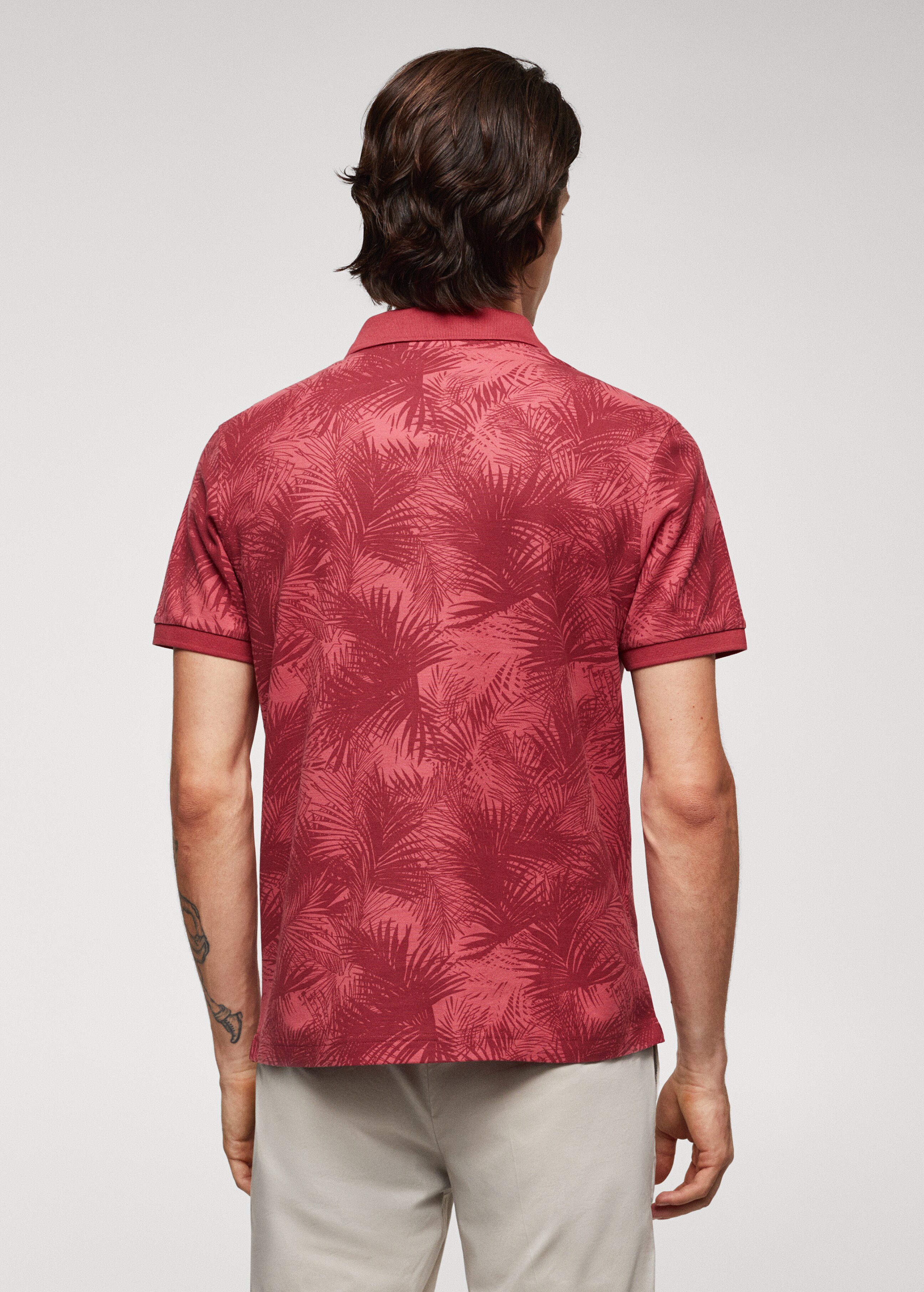 Palm print polo shirt - Reverse of the article