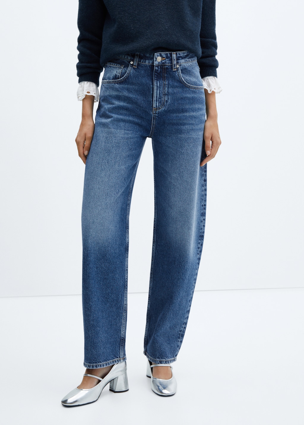 High-waist balloon jeans - Medium plane