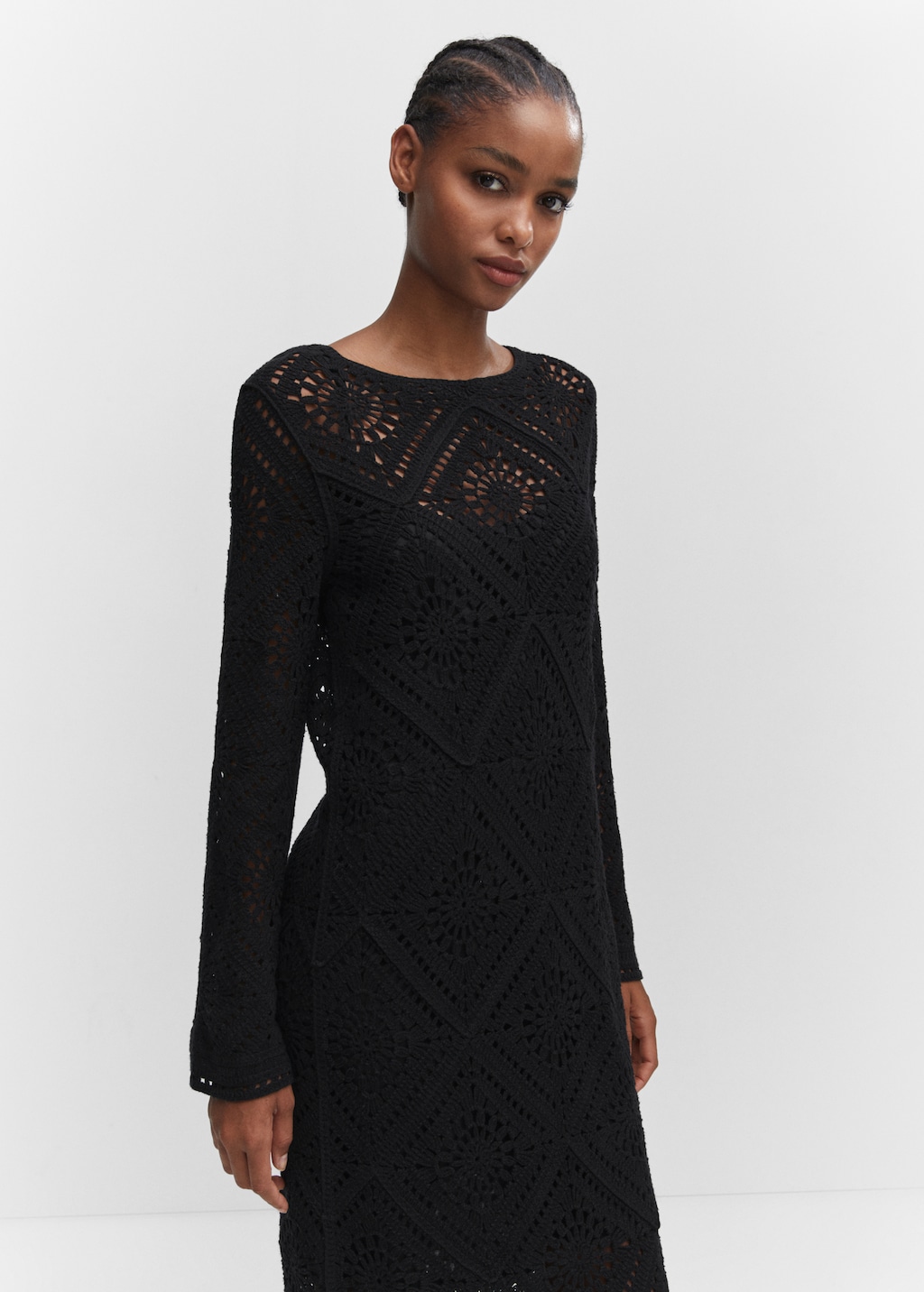 Flared sleeve crochet dress Women MANGO OUTLET United Kingdom