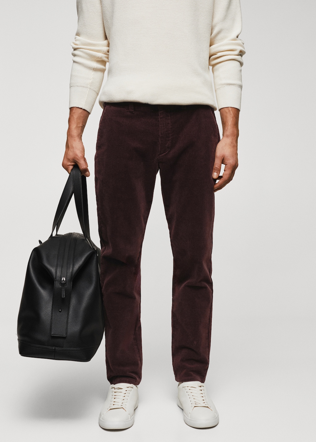 Corduroy slim-fit cropped trousers - Medium plane