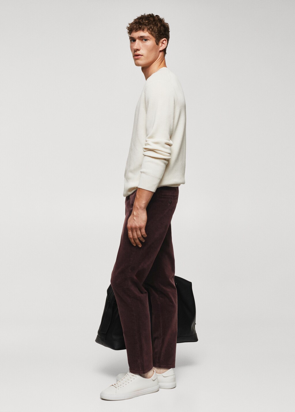 Corduroy slim-fit cropped trousers - Details of the article 2