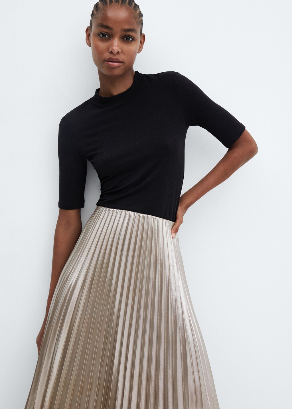 M and s silver pleated skirt best sale