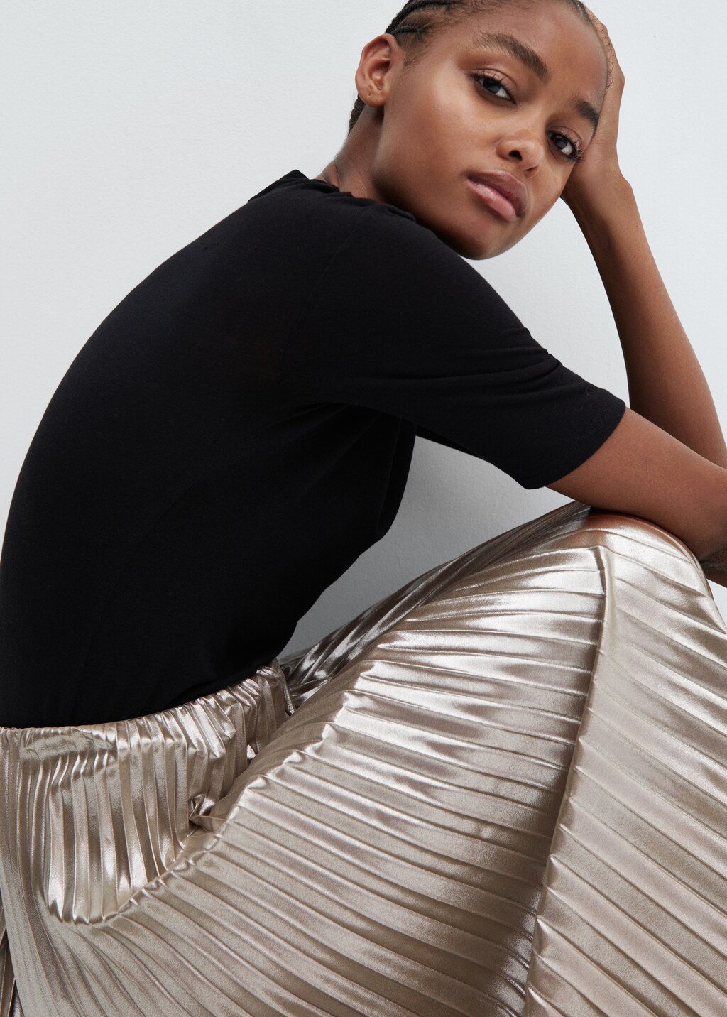 Metallic pleated skirt - Details of the article 2