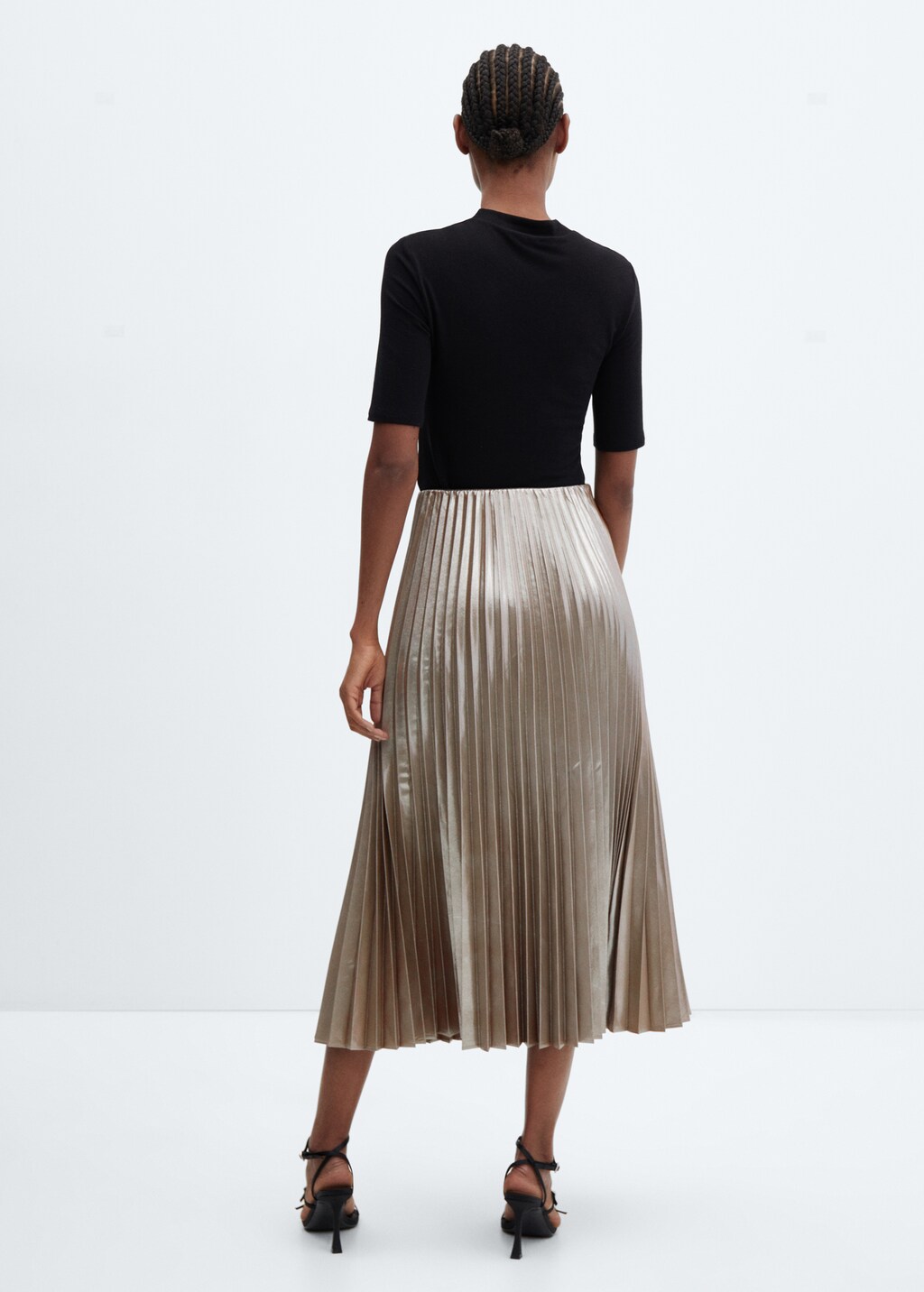 Metallic pleated skirt - Reverse of the article