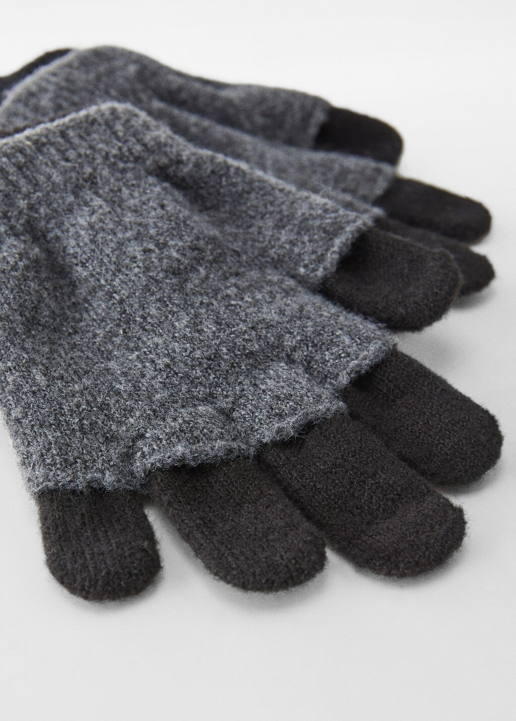 knit bicolour gloves - Medium plane