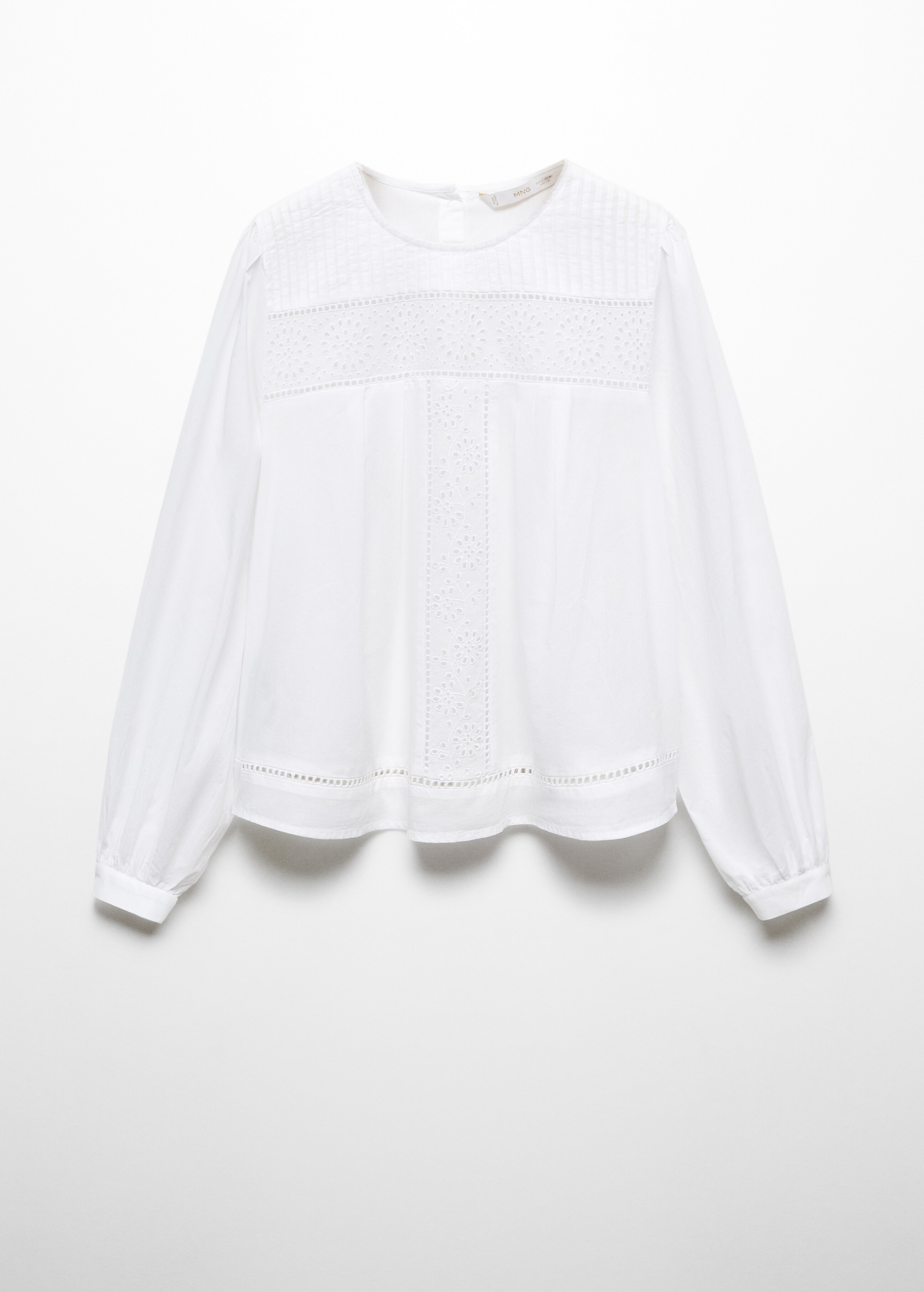 Cotton blouse with openwork details  - Article without model