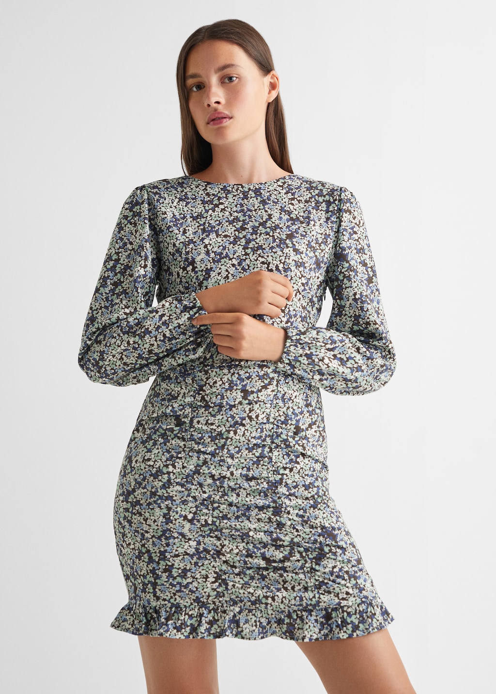 Ruffled printed dress - Medium plane