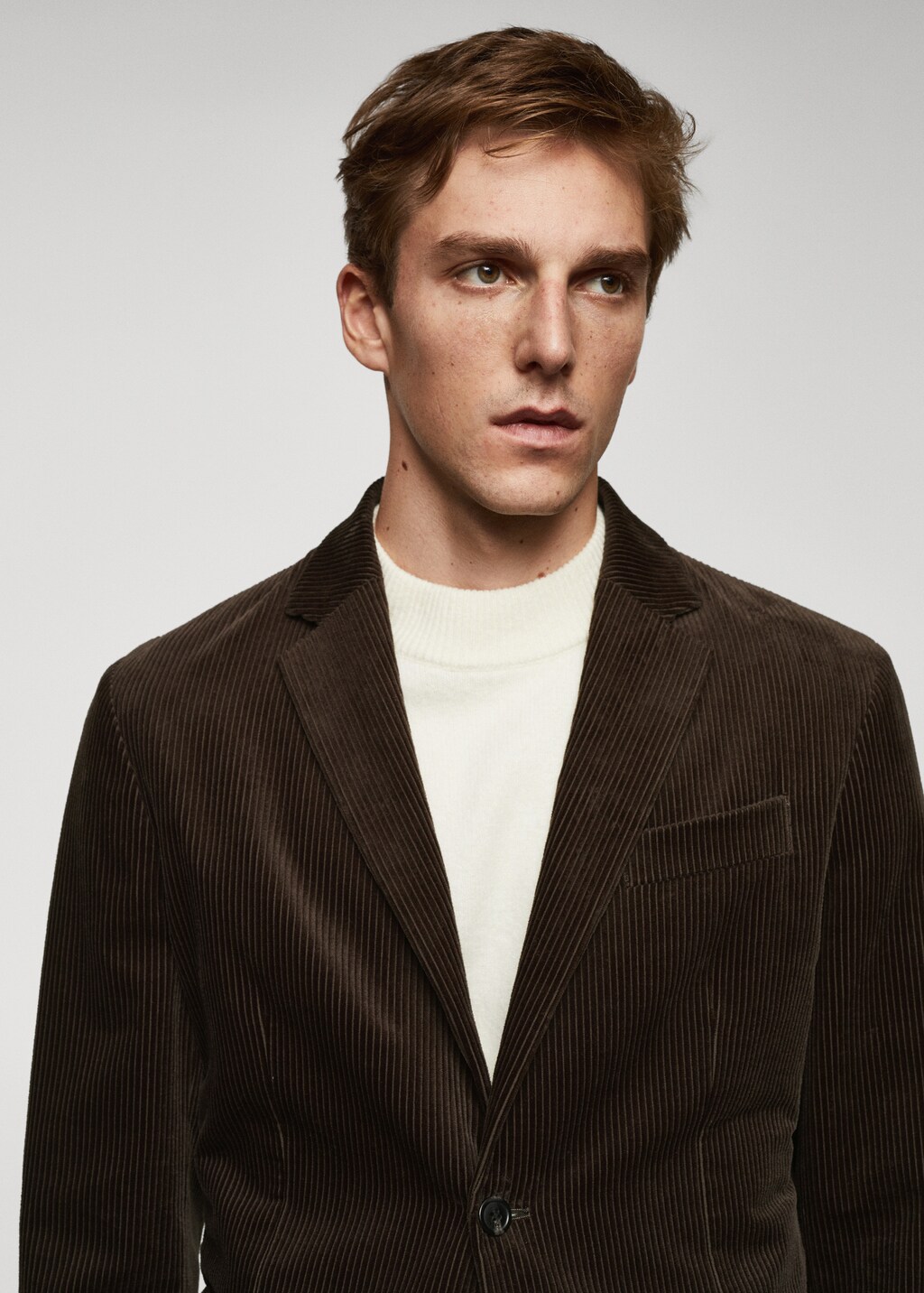 Slim fit corduroy blazer - Details of the article 1