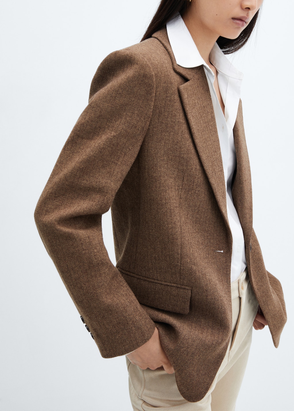 Herringbone wool-blend blazer - Details of the article 6