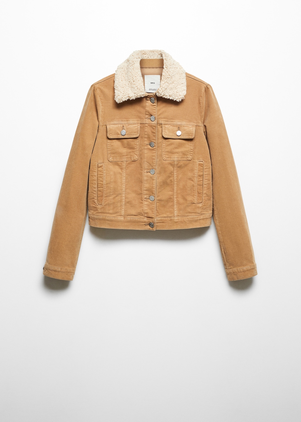 Corduroy jacket with shearling collar Women MANGO OUTLET USA