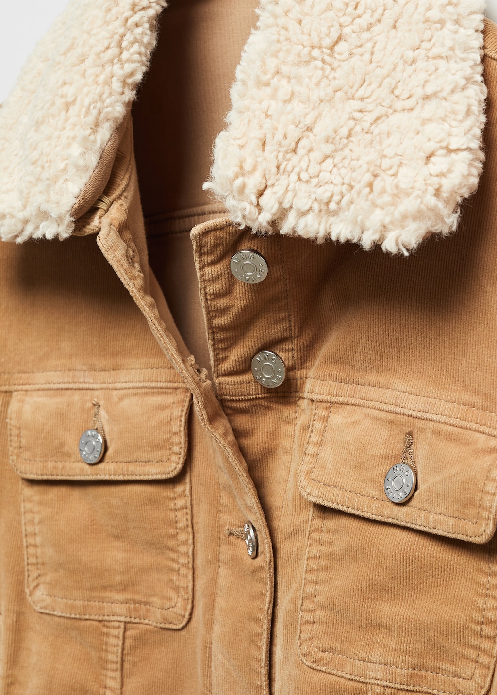 Corduroy jacket with fur collar best sale