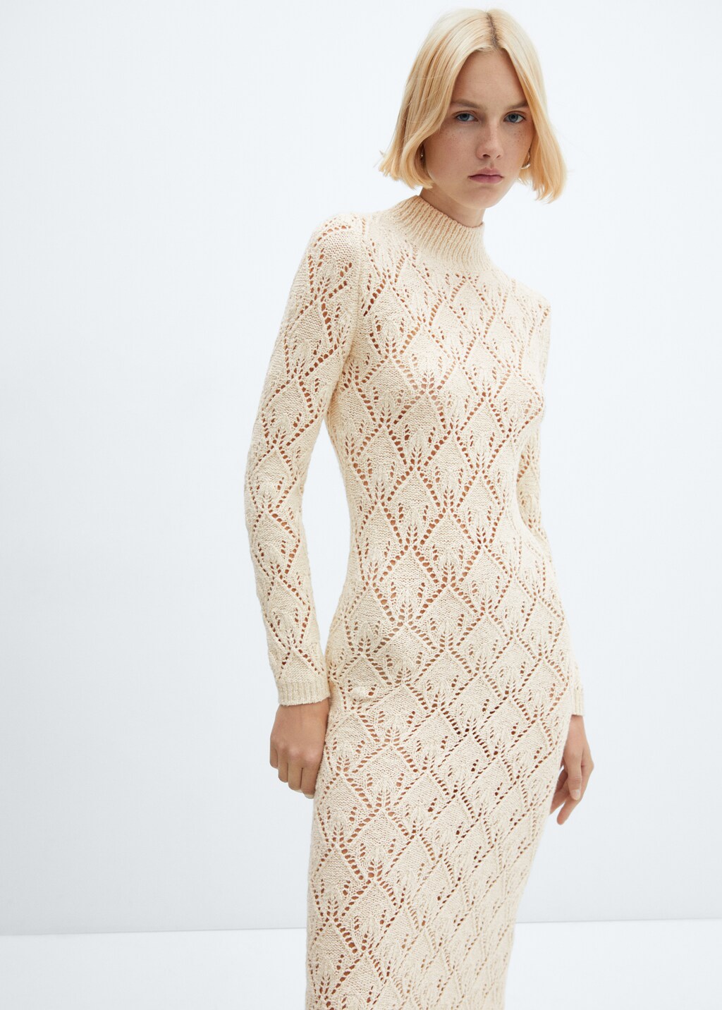 Knitted dress openwork details