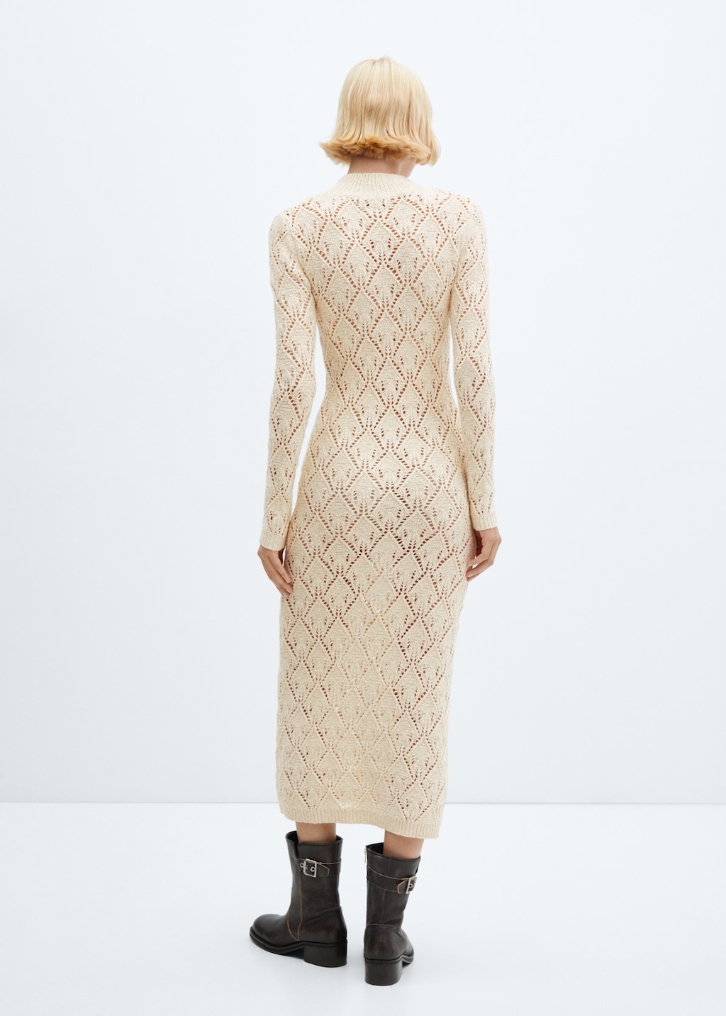 Knitted dress openwork details - Reverse of the article