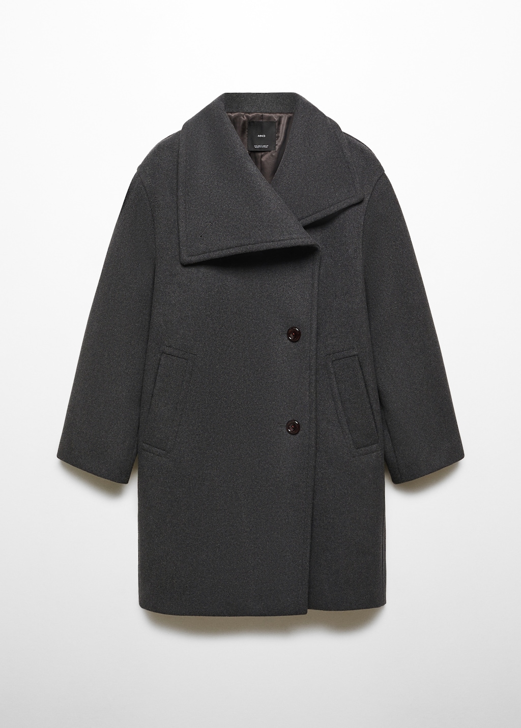 Wide lapel wool-blend coat - Article without model