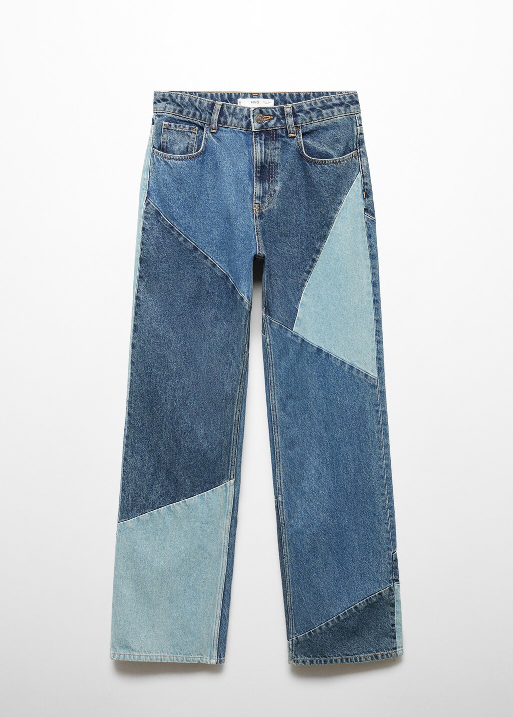 Patchwork straight-fit jeans - Artikel zonder model