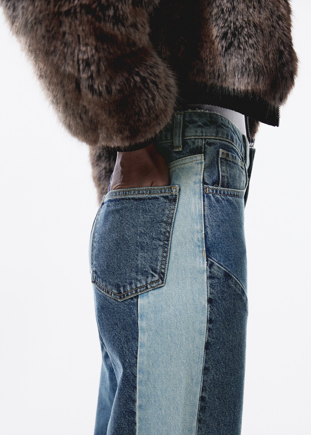 Straight patchwork jeans - Details of the article 6