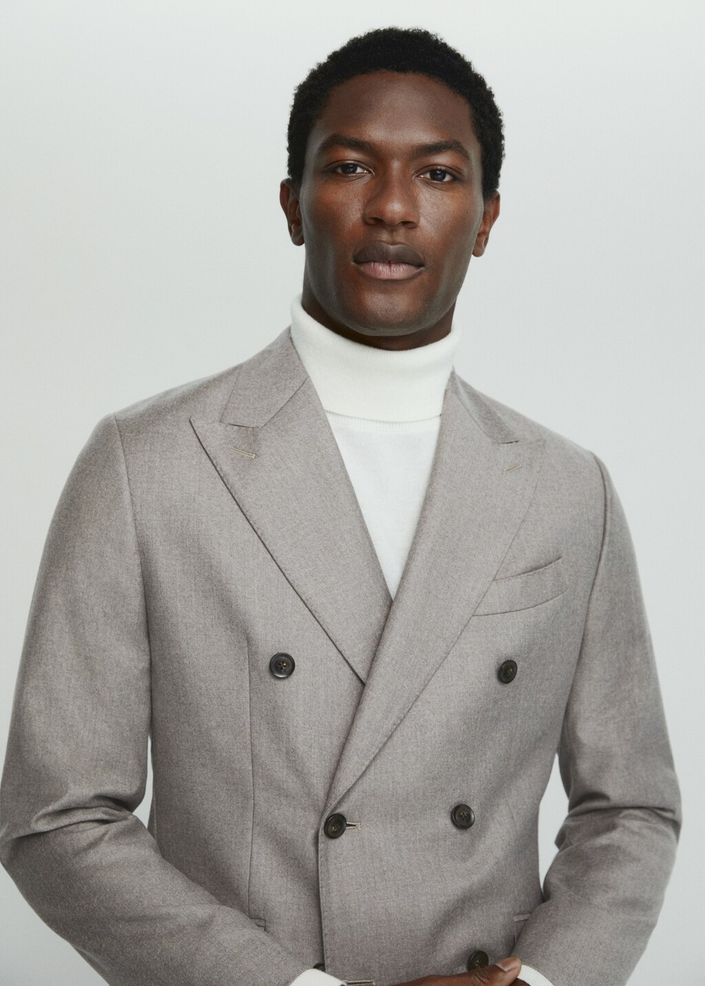 Virgin wool double-breasted suit jacket - Details of the article 1