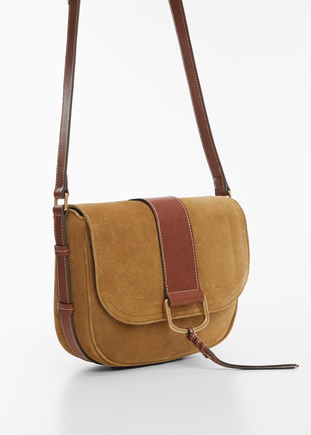 Leather crossbody bag - Medium plane