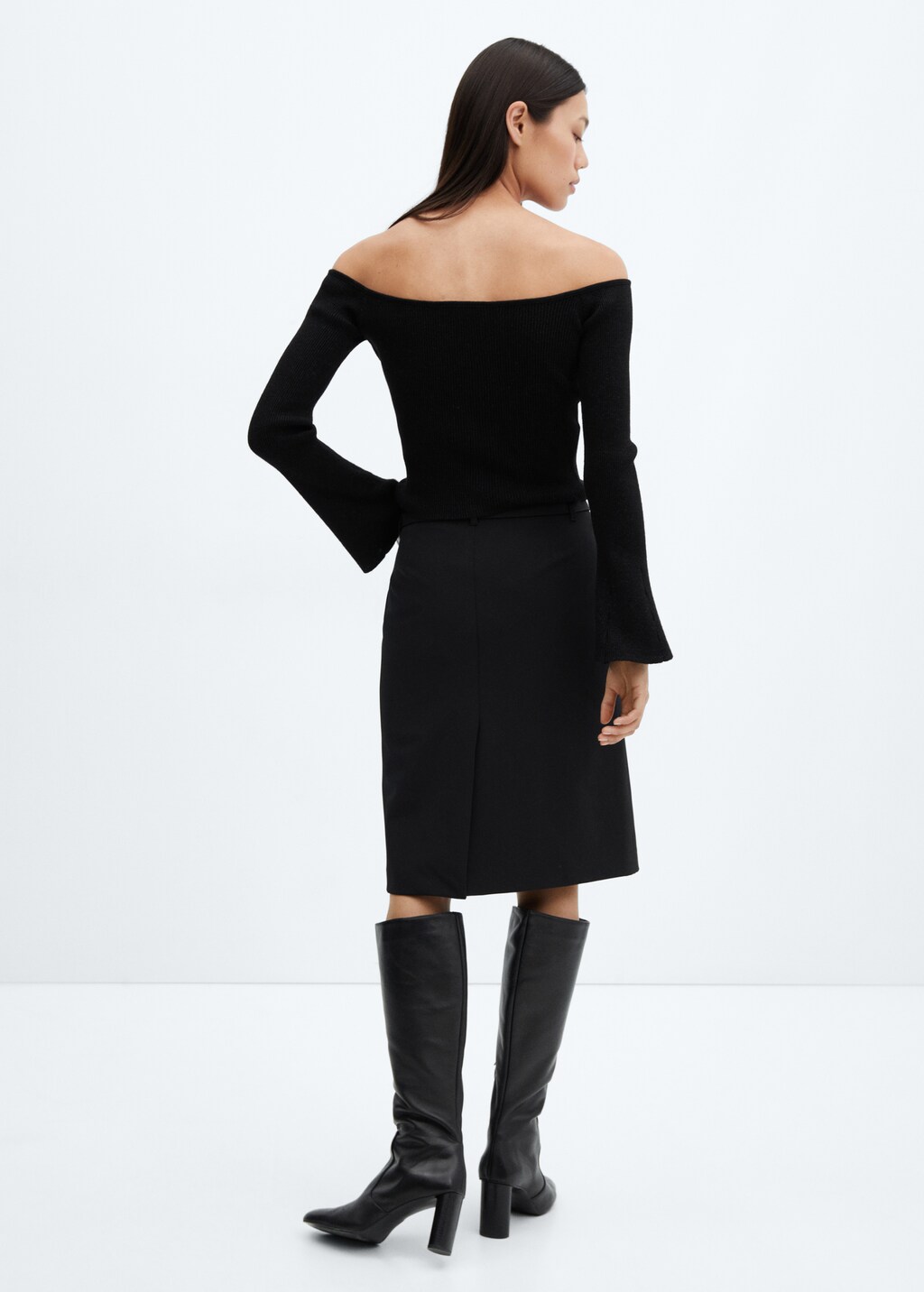 Off-the-shoulder lurex cardigan - Reverse of the article