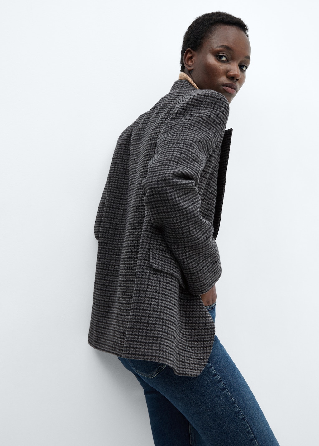 Houndstooth structured blazer - Details of the article 2