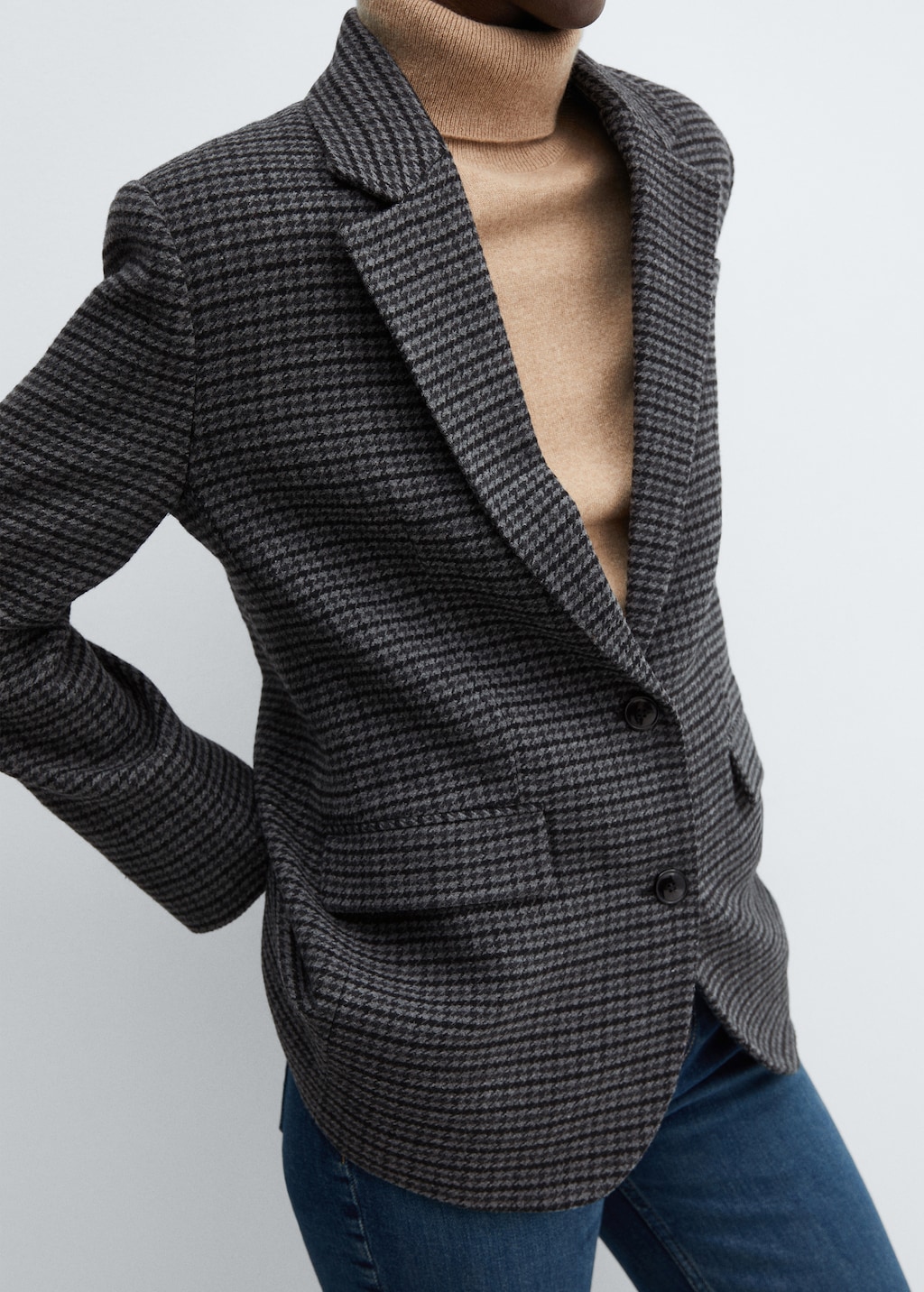 Houndstooth structured blazer - Details of the article 6