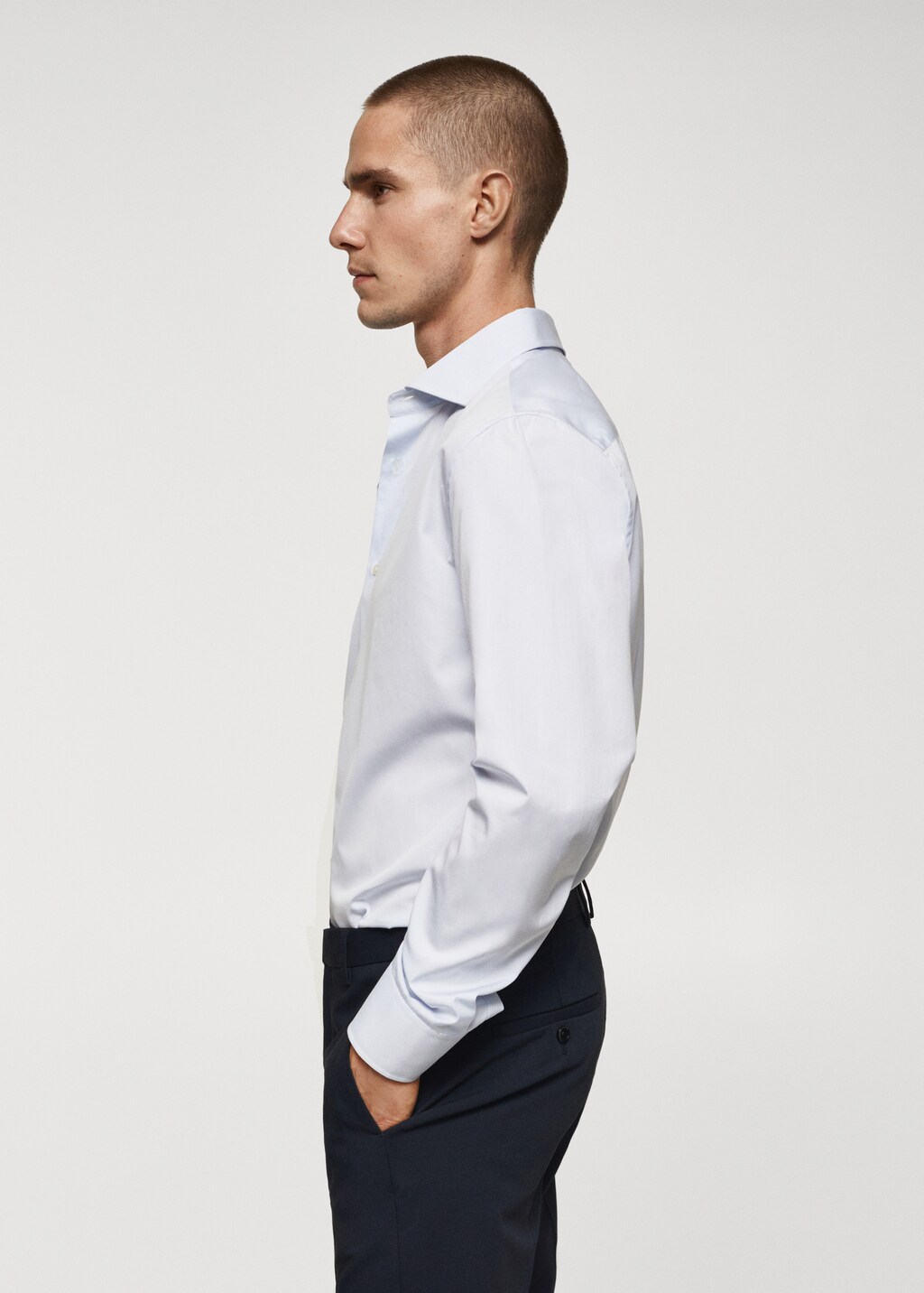 Slim-fit cotton poplin suit shirt - Details of the article 2