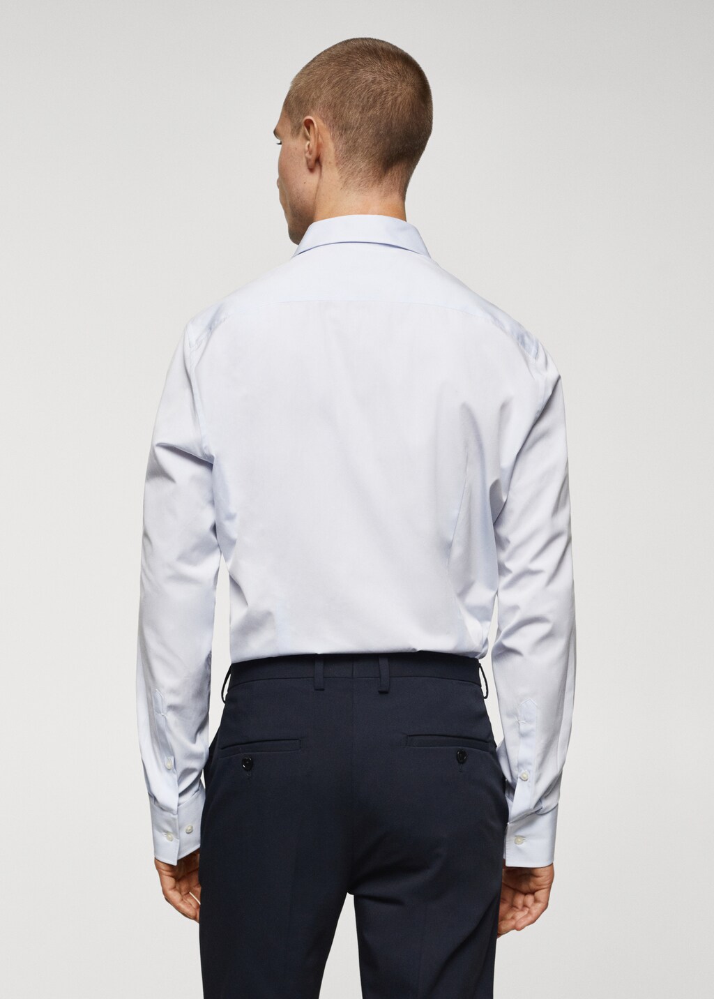 Camisa vestit slim fit cotó popelín - Revers de l'article