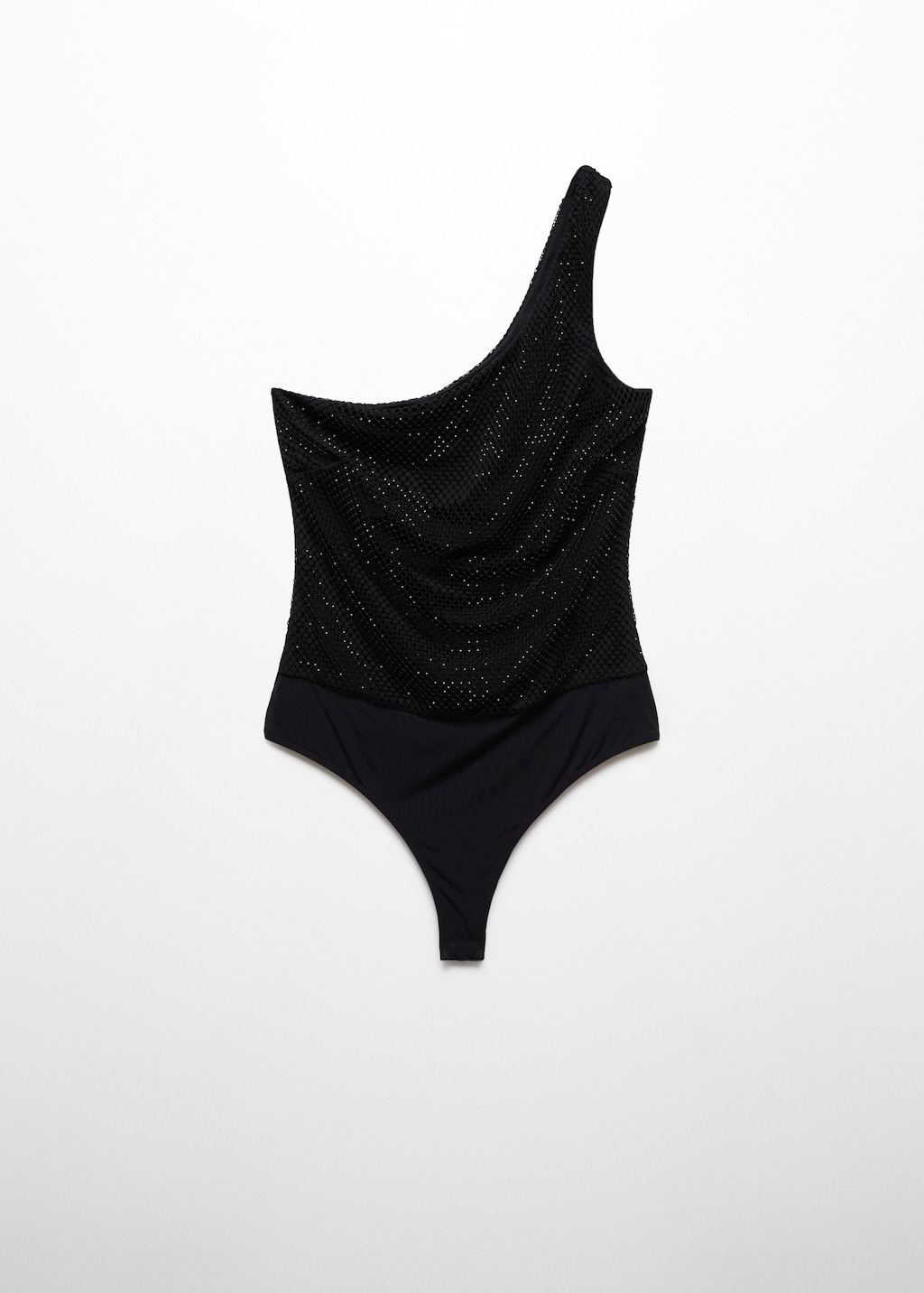 Asymmetrical rhinestone bodysuit - Article without model