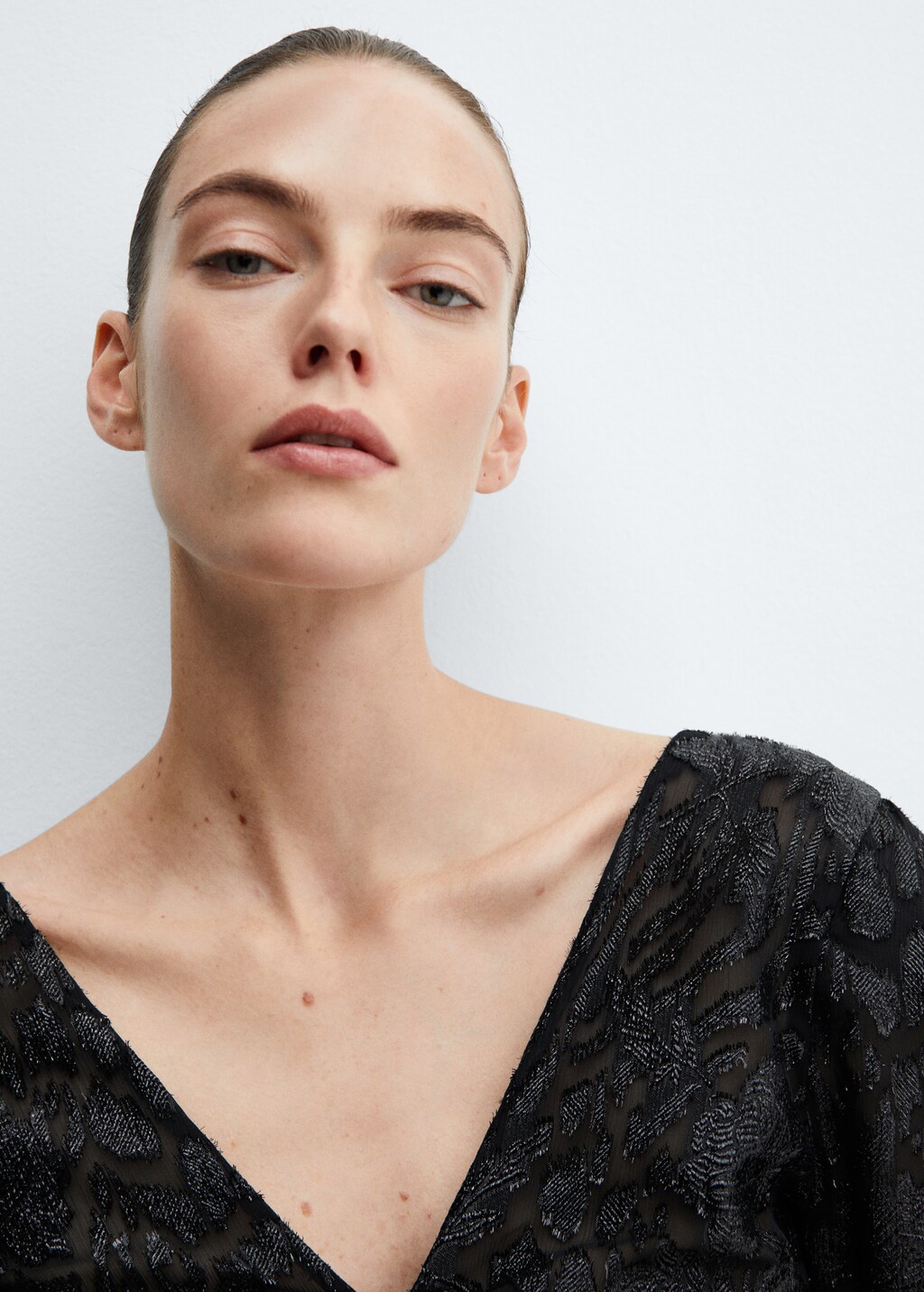 Lurex jacquard blouse - Details of the article 1