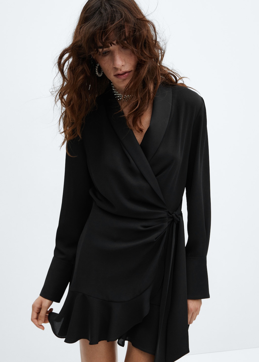 Wrap dress with lapels Women MANGO OUTLET USA