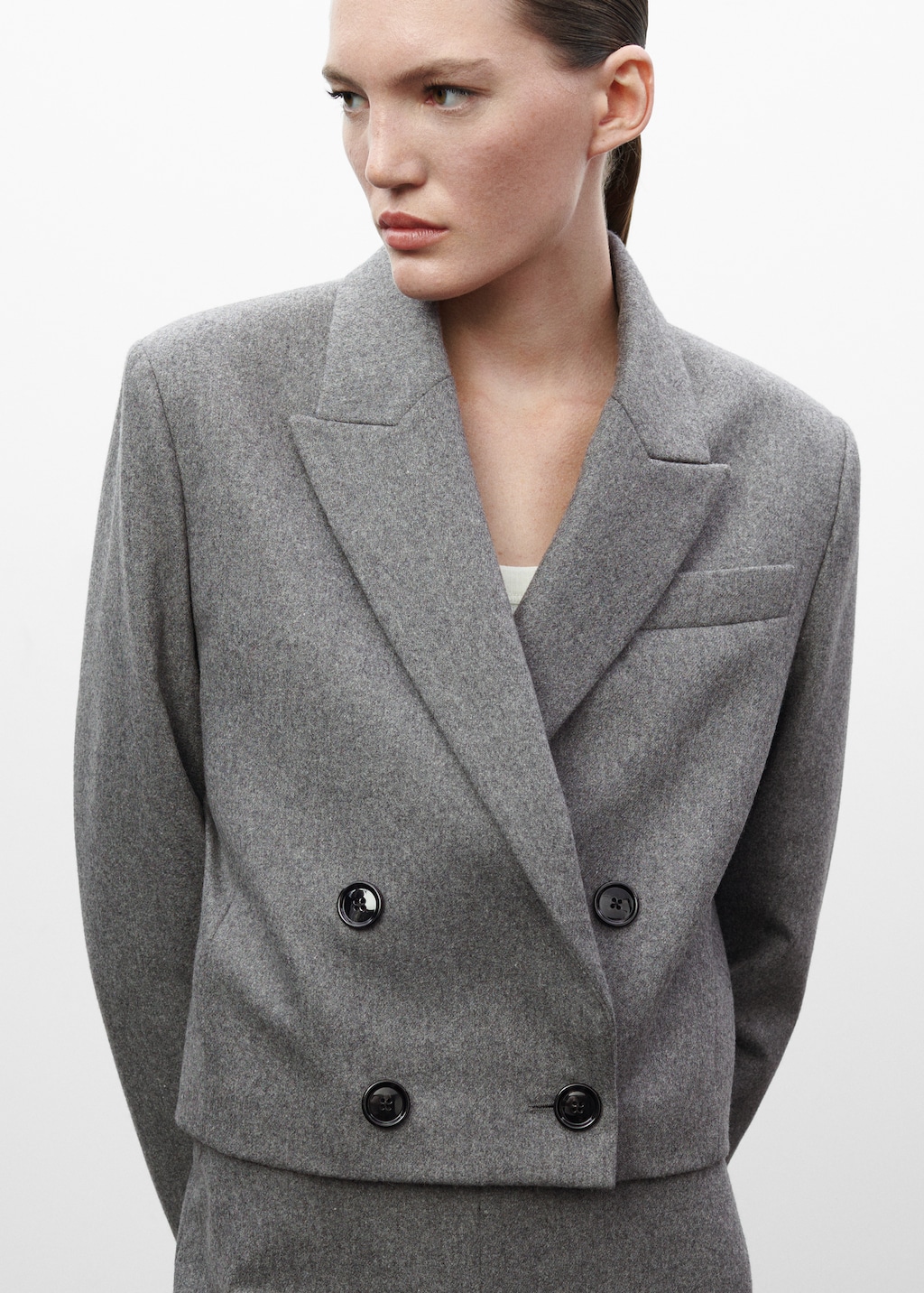 Cropped wool jacket - Details of the article 1