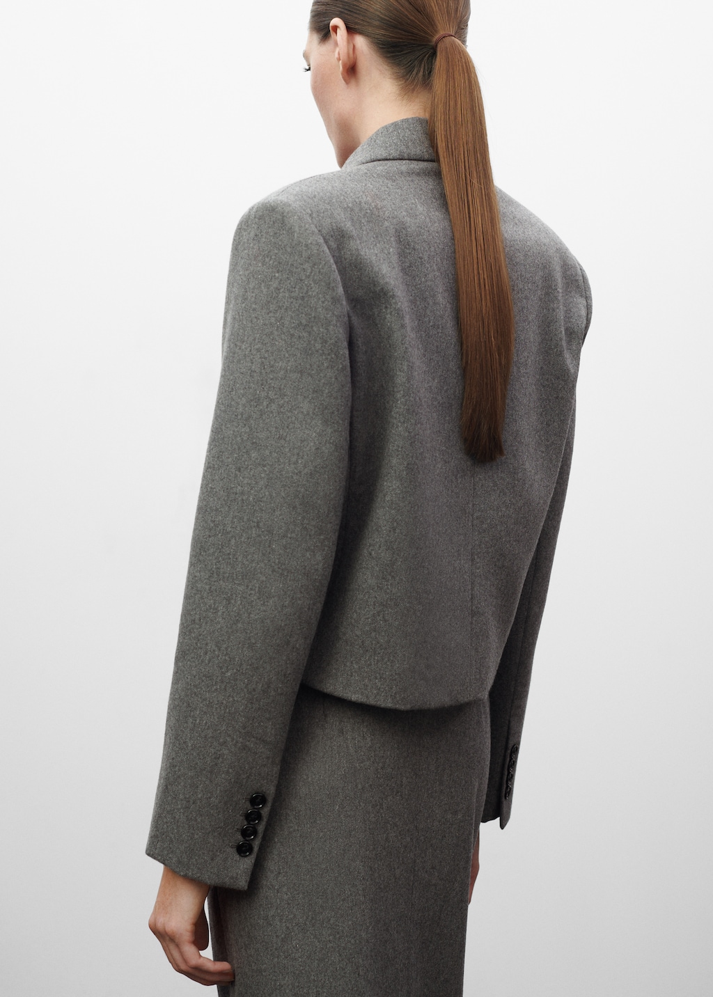 Cropped wool jacket - Reverse of the article