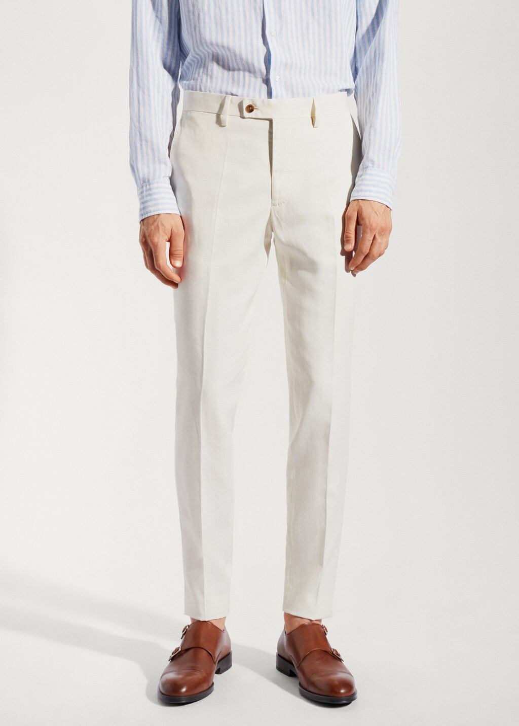 100% linen suit trousers - Medium plane