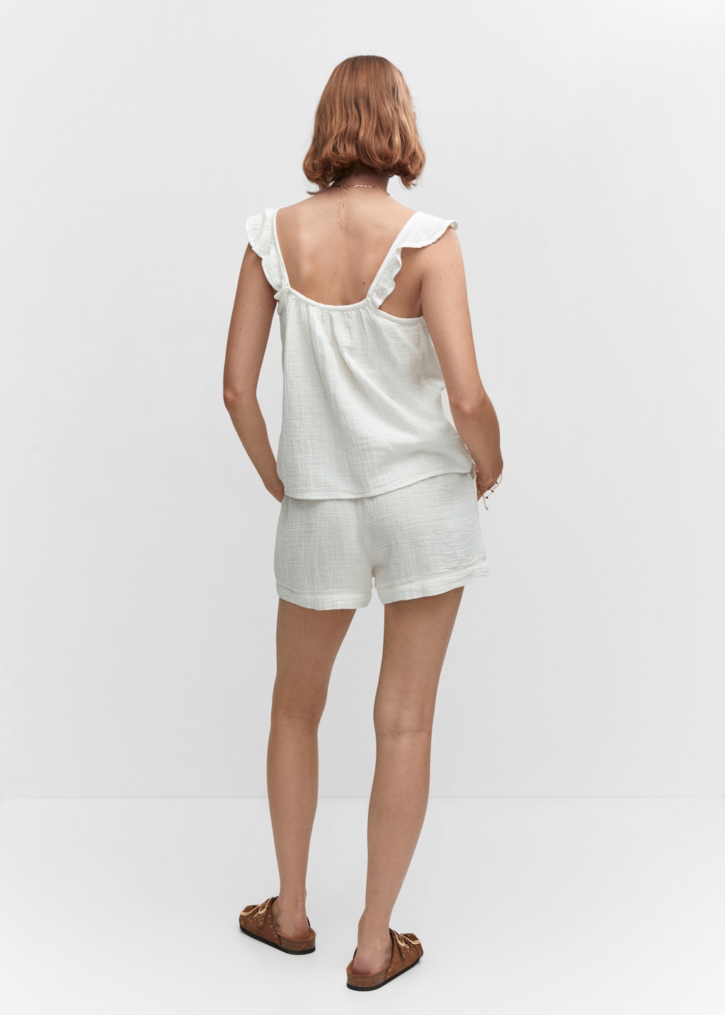 Cotton shorts with elastic waist - Reverse of the article