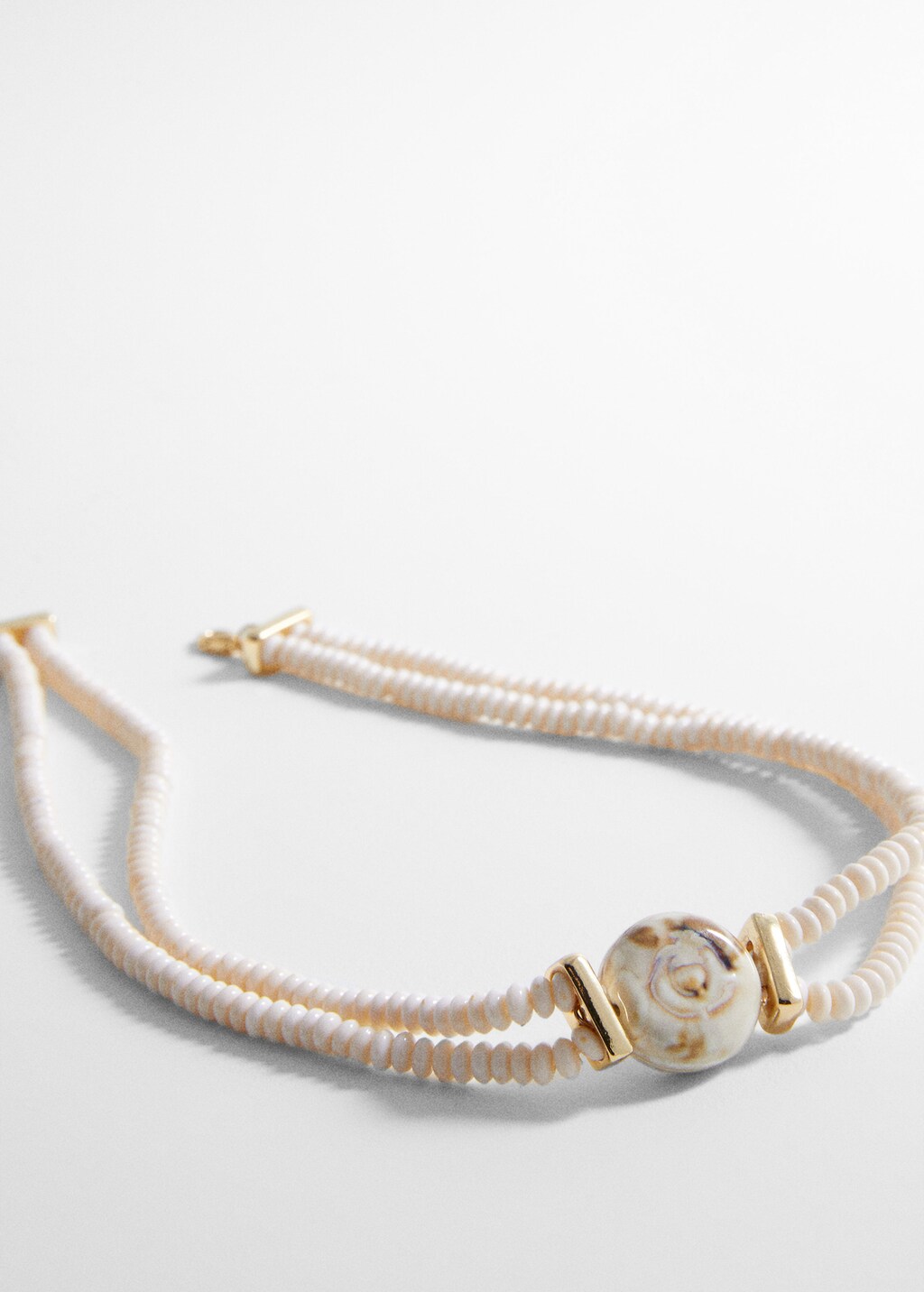 Shell pendant pearl necklace - Medium plane