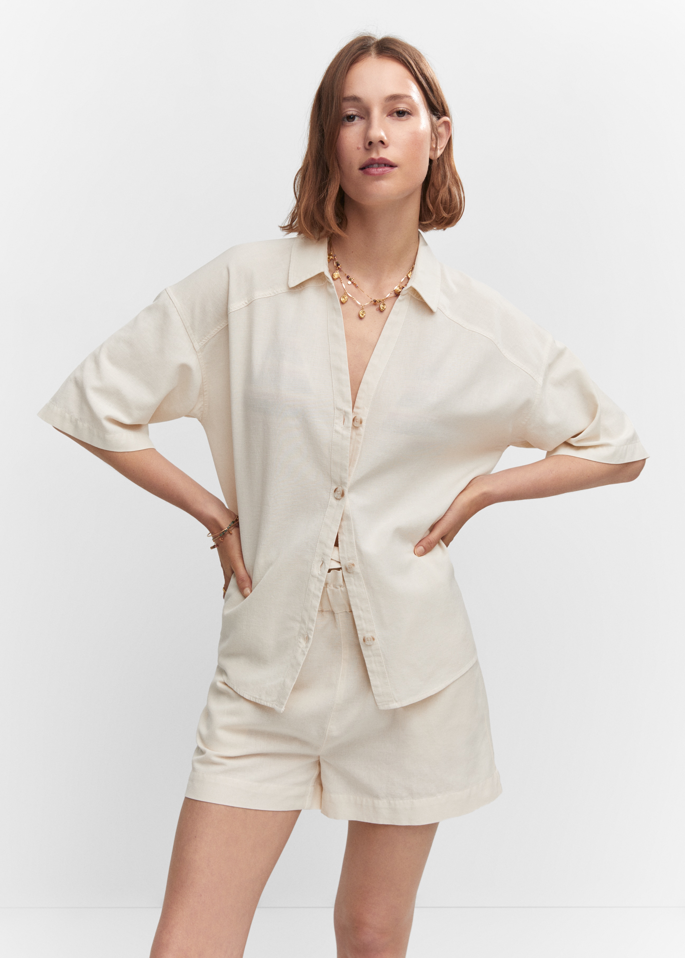 Camisa algodón lino - Plano medio